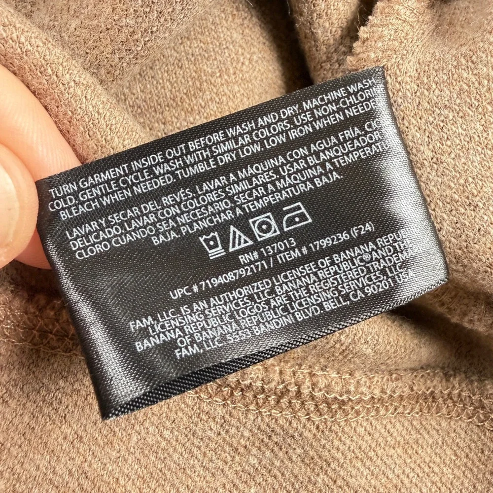 Banana Republic Quarter Zip Men XL Tan Heathered Sweater Old Money Quiet Luxury